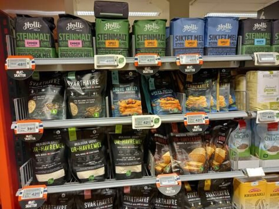 På Nesodden baker mange hjemme. Meny Tangen har bygget om melhyllen for å gi mer plass til økologiske produkter.