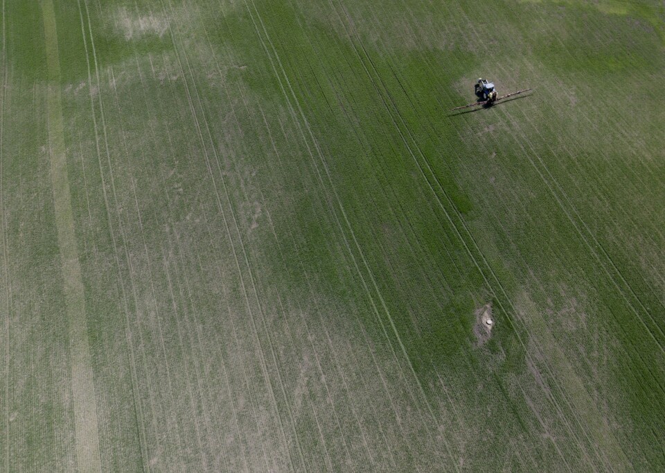 Med sensorer og en kraftig datamaskin er det mulig å analysere bilder av planter og ugress og rette sprøytemidler kun mot ugresset mens traktoren ruller over jordene. Med sensorer og en kraftig datamaskin er det mulig å analysere bilder av planter og ugress og rette sprøytemidler kun mot ugresset mens traktoren ruller over jordene.