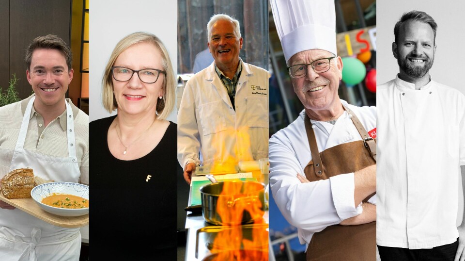 Dette er finalistene til Ingrid Espelid Hovigs matkulturpris 2025. Fra venstre: Christer Rødseth, Laila Margrethe Berge, Geir-Rune Larsen, Einar Øverås og Tom Victor Gausdal. Fotokollasj: Stiftelsen Norsk Mat Dette er finalistene til Ingrid Espelid Hovigs matkulturpris 2025. F.v. Christer Rødseth, Laila M. Berge, Geir-Rune Larsen, Einar Øverås og Tom Victor Gausdal. Fotokollasj: Stiftelsen Norsk Mat